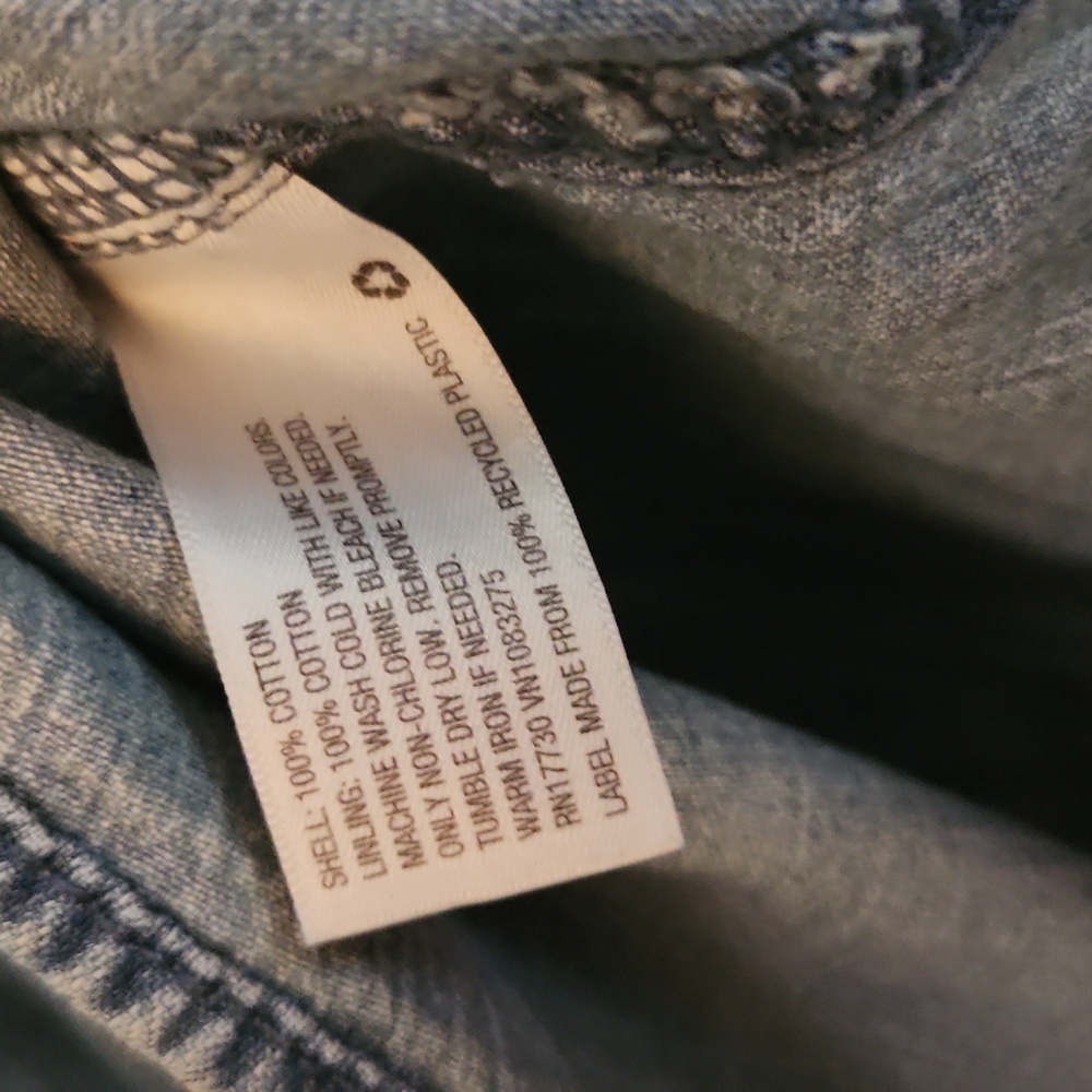 MOSSIMO SUPPLY CO: Distressed Denim Shirt - Picture 4 of 5